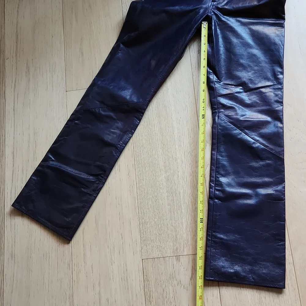 Vintage Elements by Vakko Leather Pants in Aubergine - Picture 15 of 15